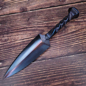 Fire and Moon Athame - Moon Water Ceremonial Dagger Forged from a Reclaimed Railway Spike