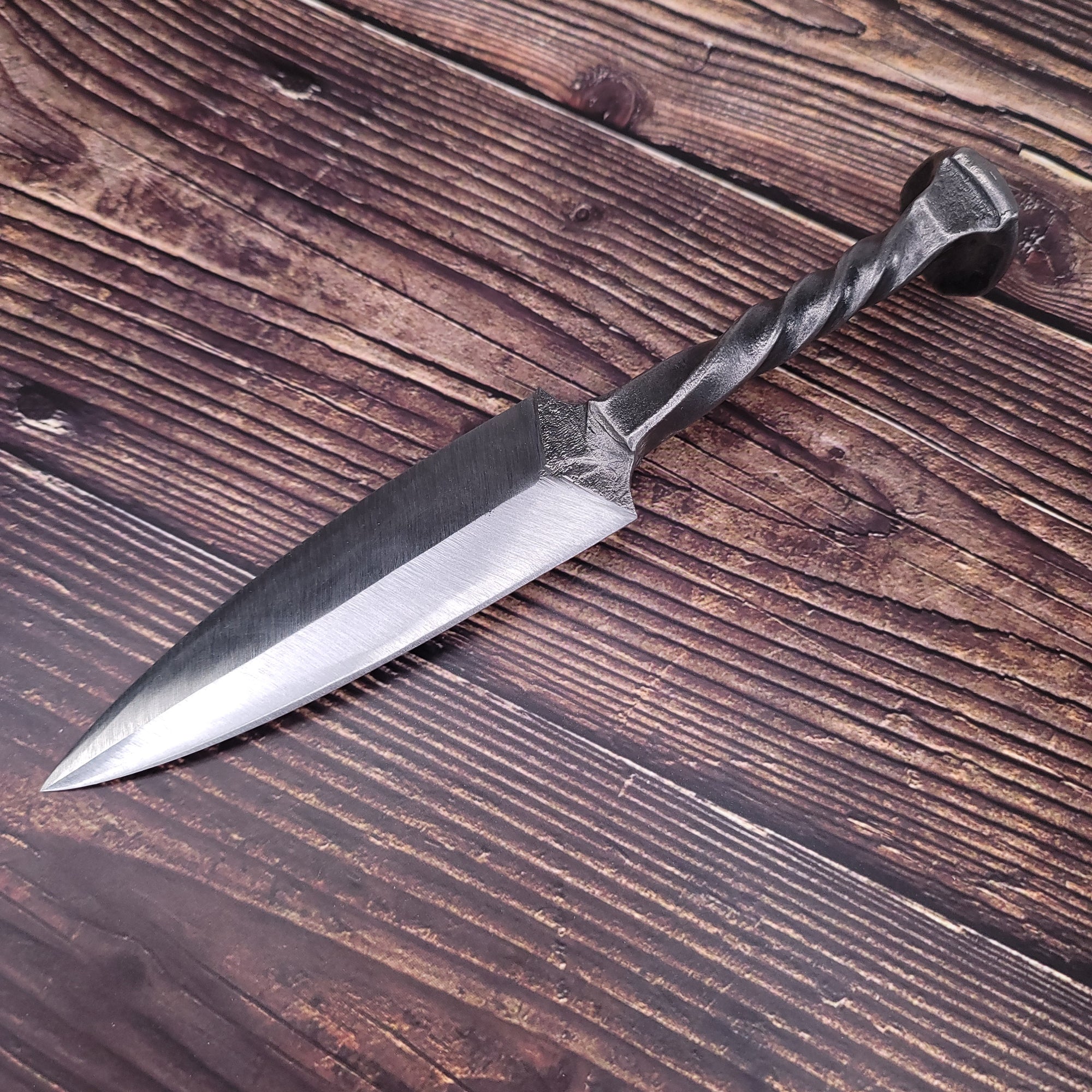 Silver Moon Athame - Moon Water Ceremonial Dagger Forged from a Reclaimed Railway Spike