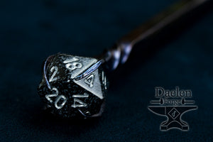 D20 Dice Hairpin - Gamer Hair Sticks for Critical Success