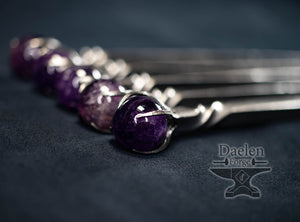 Amethyst Hair Pin (Hand Forged)