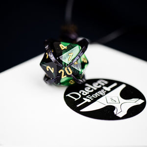 D20 Dragon's Claw Pendant (Black and Green)