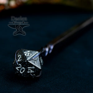 D20 Dice Hairpin - Gamer Hair Sticks for Critical Success