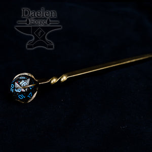 D20 Dice Hairpin - Gamer Hair Sticks for Critical Success