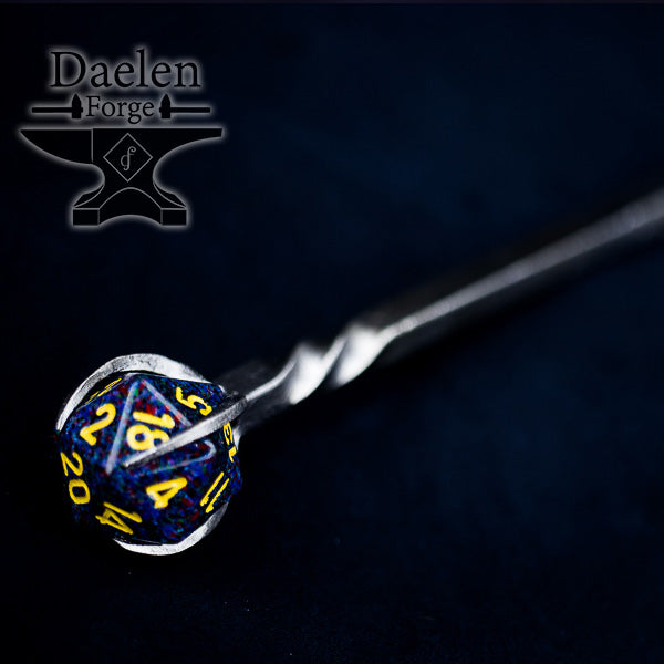 D20 Dice Hairpin - Gamer Hair Sticks for Critical Success
