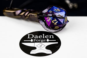 D20 Dragon's Claw Pendant (Blue & Purple)