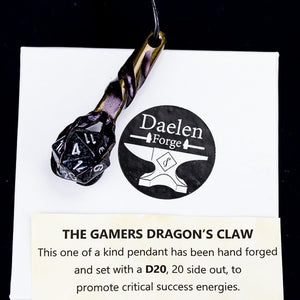 D20 Dragon's Claw Pendant (Black)