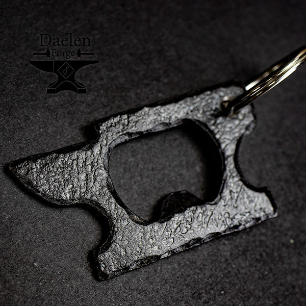 Anvil Bottle Opener Key Chain - Daelen Forge